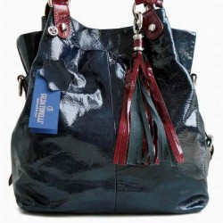 7305 Italian bag genuine leather NAP WAVE BLU BORDE by Gilda Tonelli