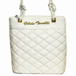 Gilda Tonelli  Italian bag genuine leather 5954 BORSA PRINCE bianco oro