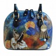 8653 Italian bag genuine leather ST. FARFALLA OL. BLU by Gilda Tonelli