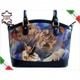 8786 Italian bag genuine leather ST. TIGRE CRIS BLU by Gilda Tonelli